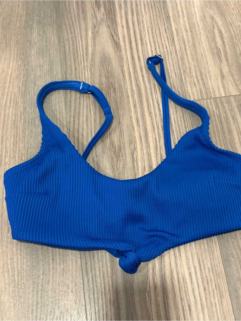 Hollister Classic Ribbed Bathing Suit Top- Electric Blue
